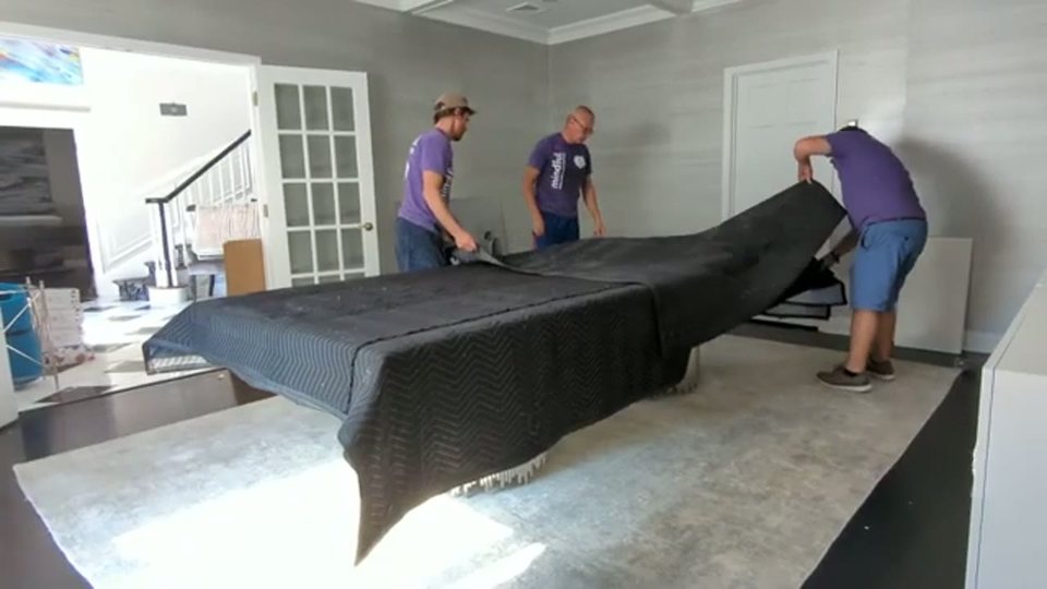 A and D crew handling a piece on a Cincinnati job
